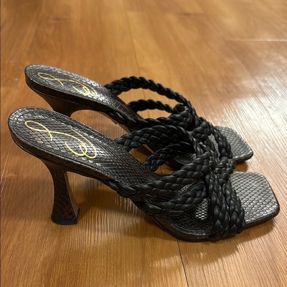 Sam Edelman Elegant Black Braided Heels